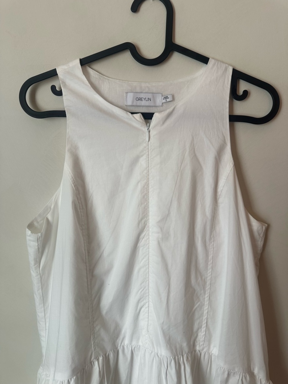 Anthropologie Greylin White Sleeveless Tiered Midi Dress Size Small 100% Cotton - Picture 2 of 5